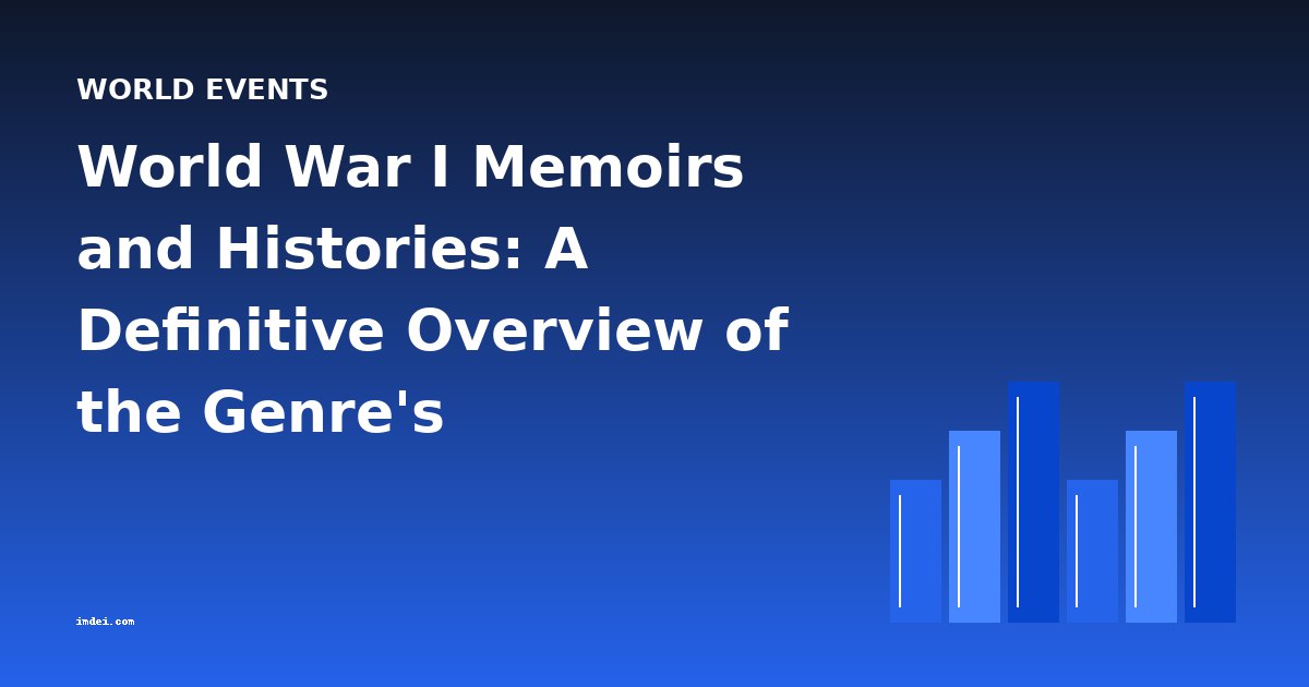 World War I Memoirs and Histories: A Definitive Overview of the Genre's Development