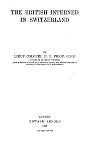 Cover of The British Interned in Switzerland — Edition Insights