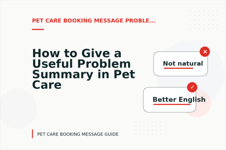 How to Give a Useful Problem Summary in Pet Care Booking Message English