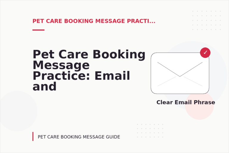 Pet Care Booking Message Practice: Email and Message Examples